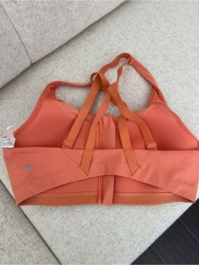 lululemon athletica Rust Orange Strappy Back Zip Sports Bra